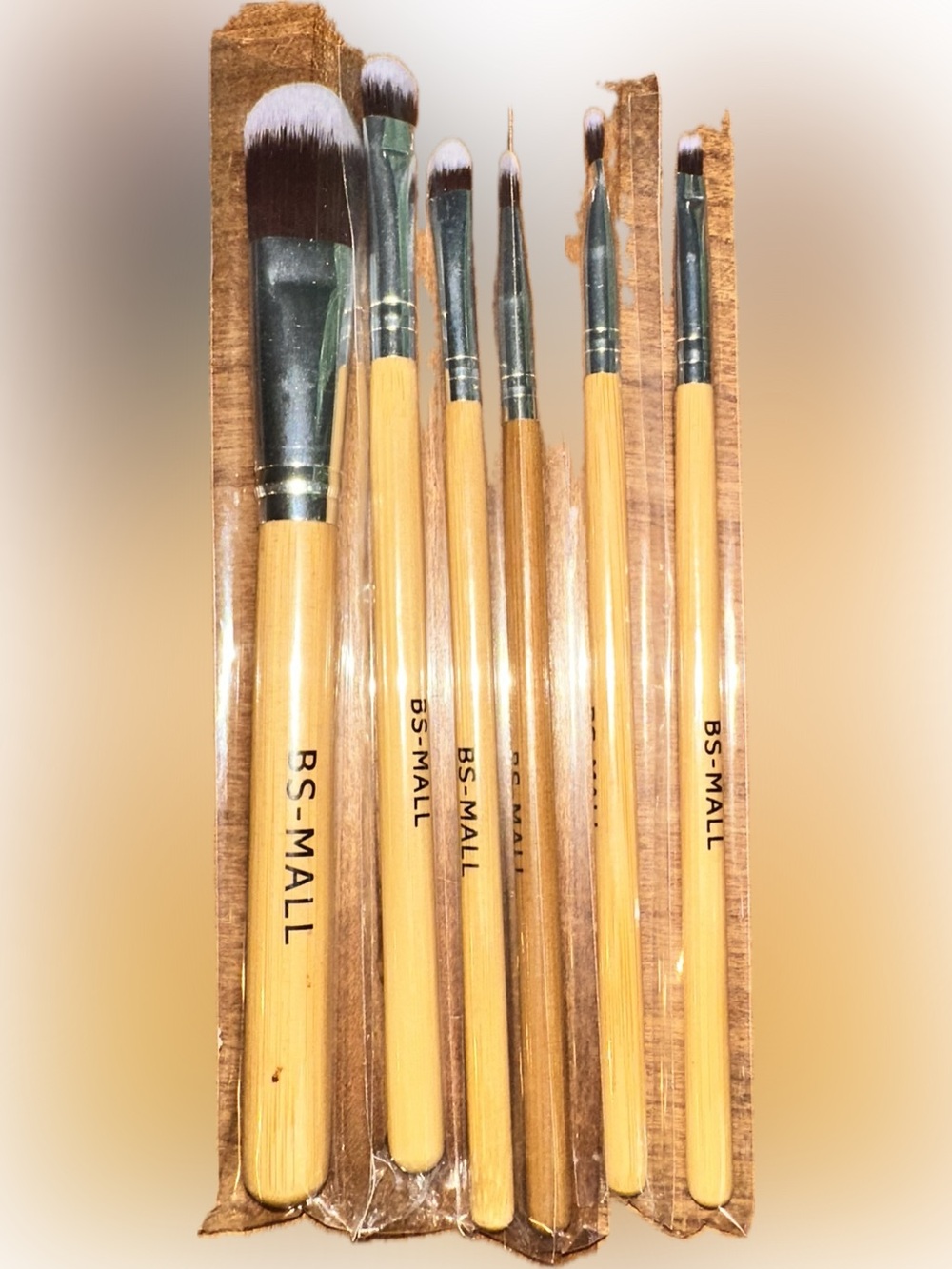 Bamboo Handle Makeup Brush Set in Natural Wood